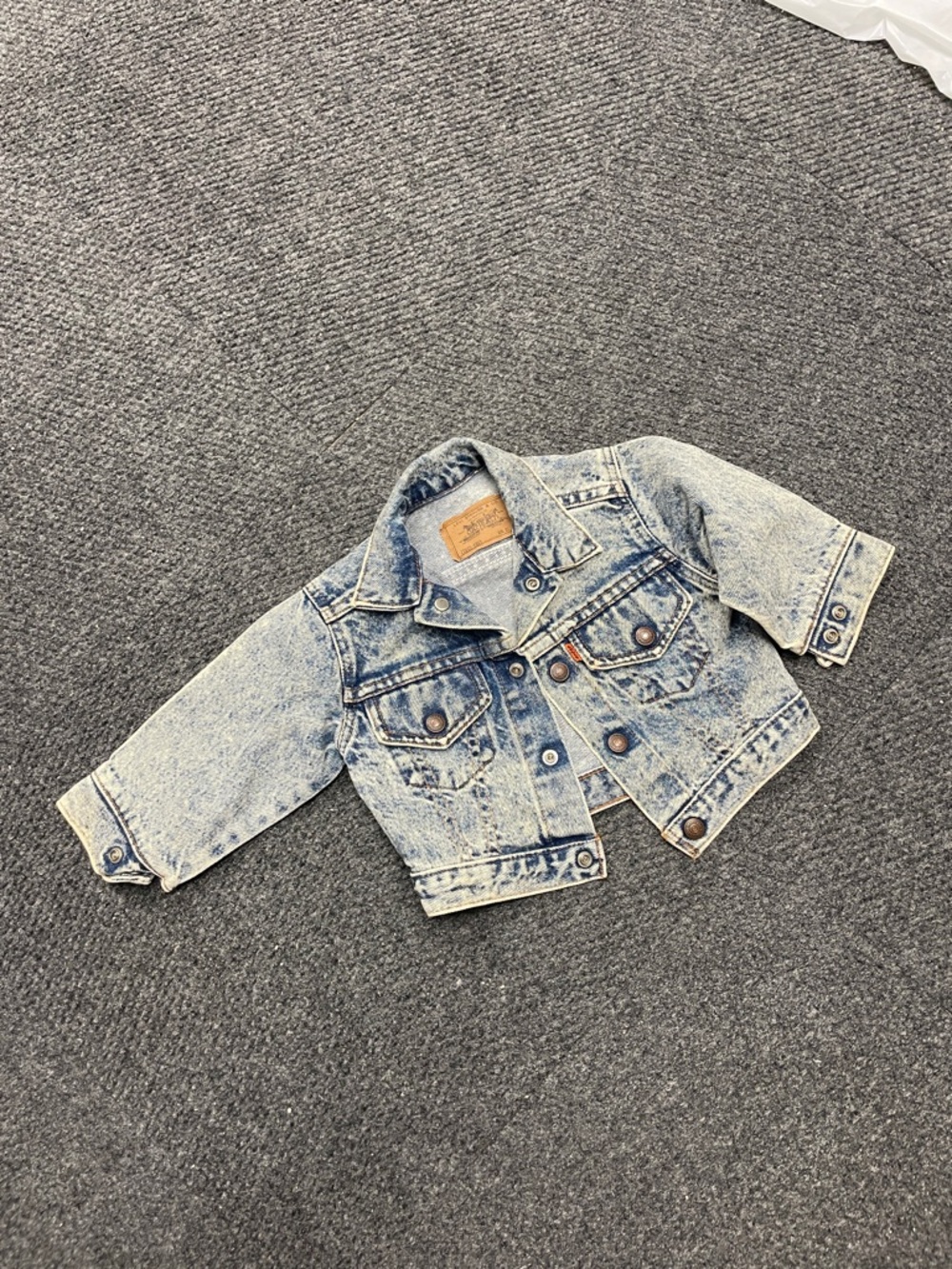 Vintage 90s Levi’s Acid Wash Denim Jacket Orange Tag 2T Retro